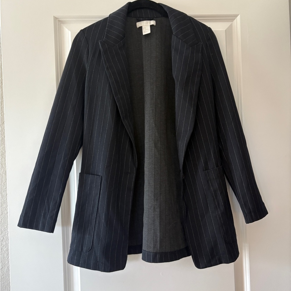 H&M Navy Pinstripe Jacket